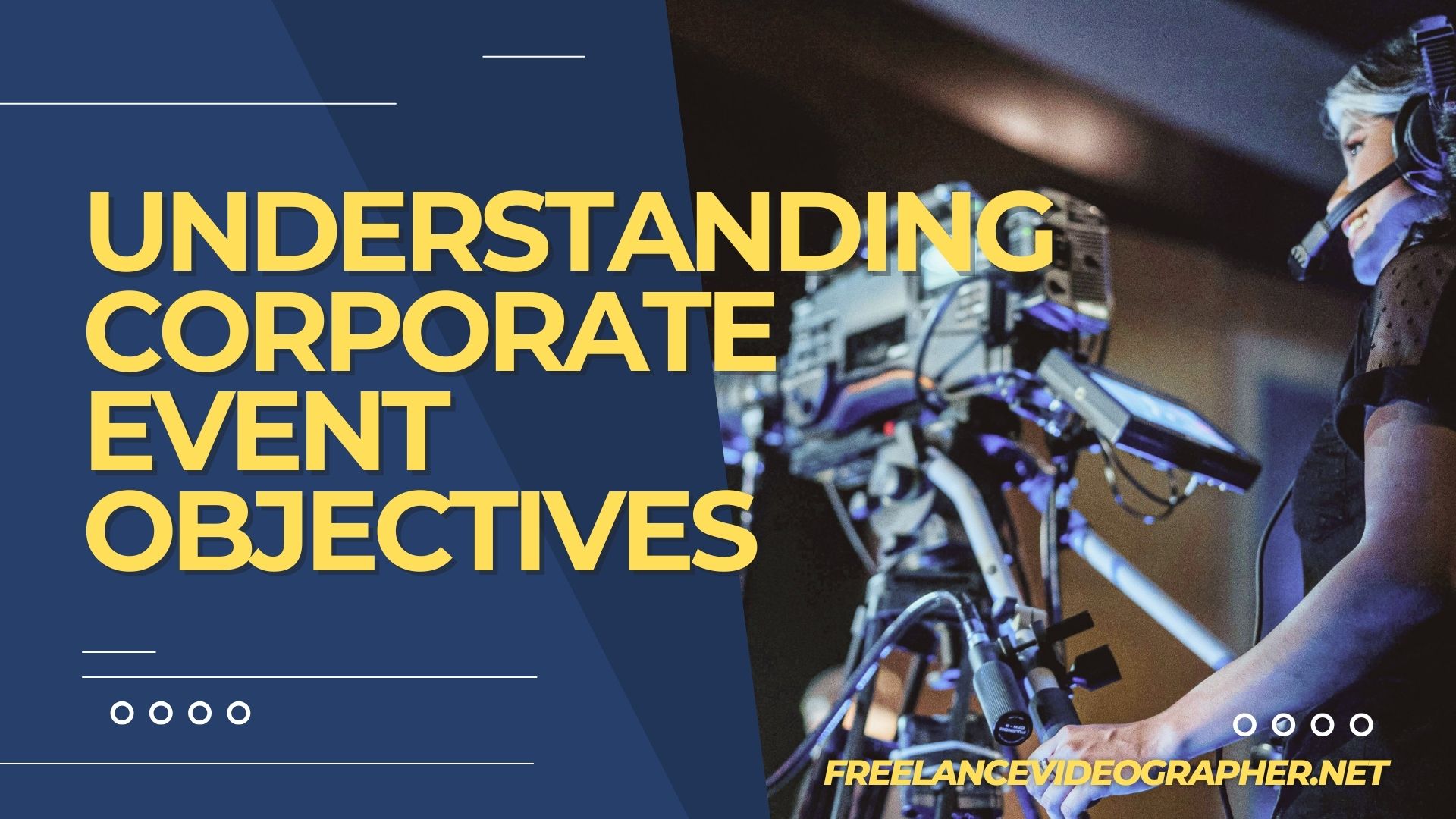 Image of a cameraman in an event and words that says Understanding Corporate Event Objectives